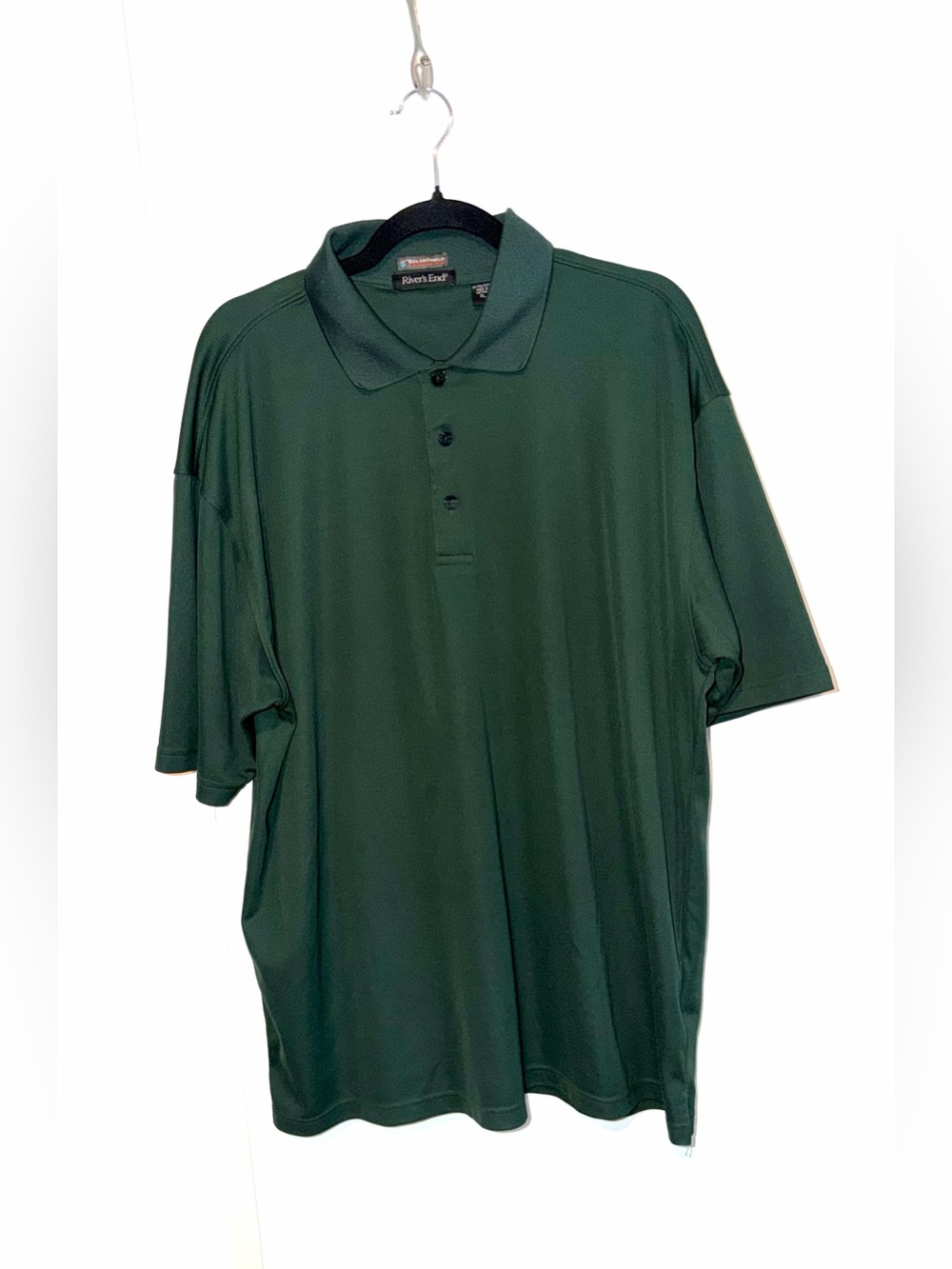 River's End Green Moisture Wicking Performance Short Sleeve Polo Shirt Size XL